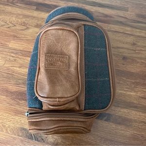 Portland Men's Golf Wash Bag Brown Plaid Travel Toiletry Ireland Brand